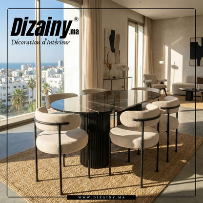 Pack Glamour table à manger et 6 chaisses