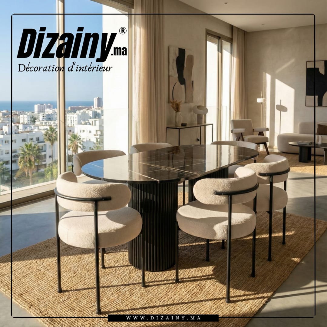 Pack Glamour table à manger et 6 chaisses