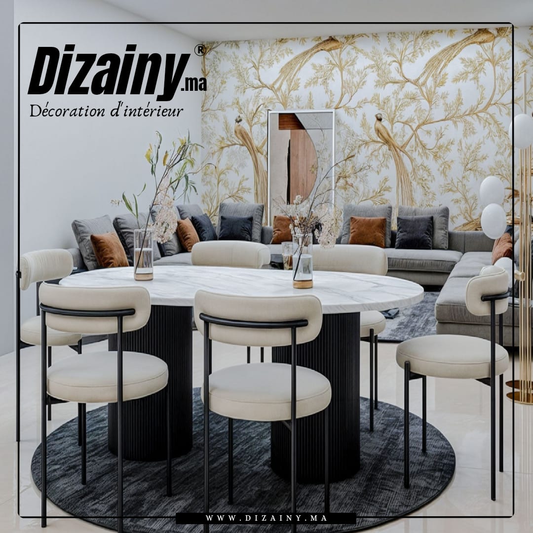 Pack Glamour table à manger et 6 chaisses