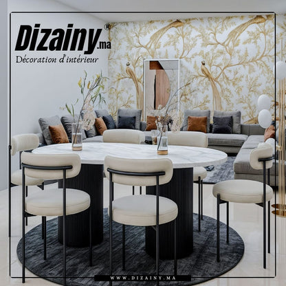 Pack Glamour table à manger et 6 chaisses