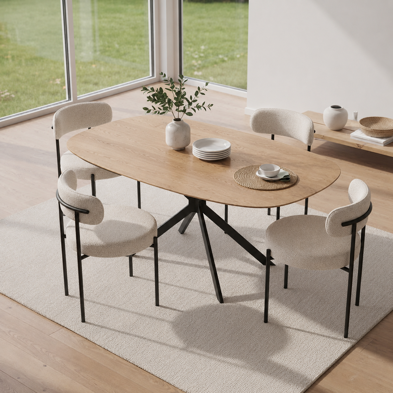 Cėramica table et 4 chaises