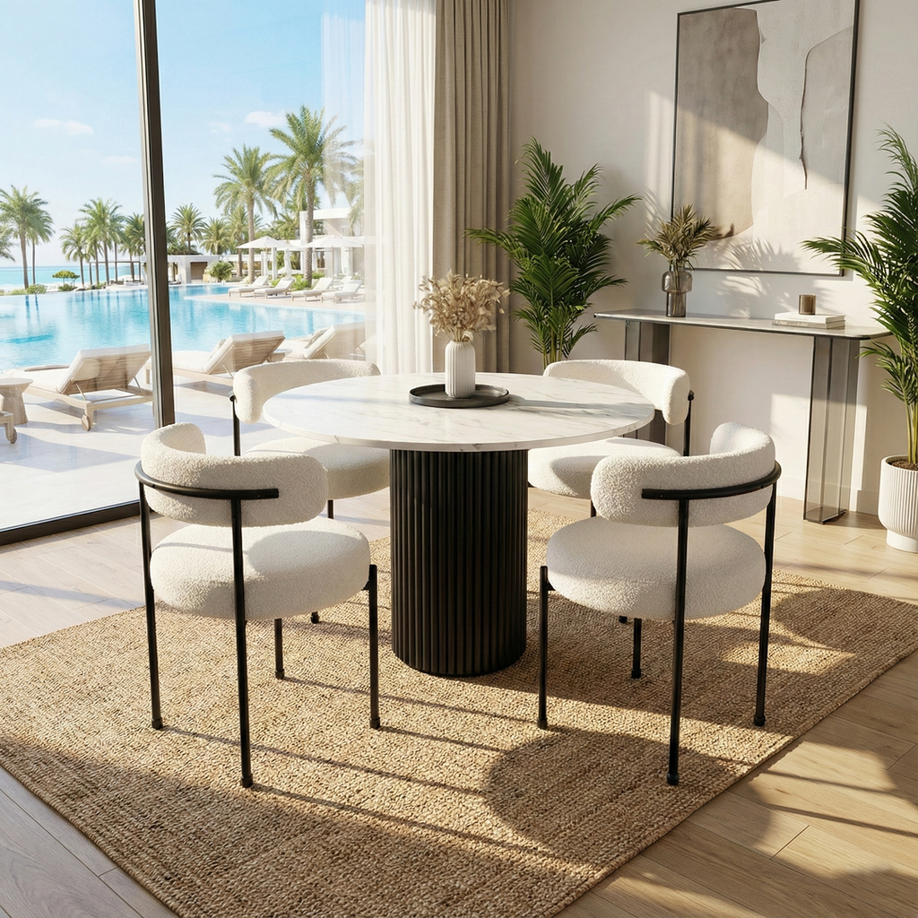 Pack glamour Table à manger + 4 Chaises