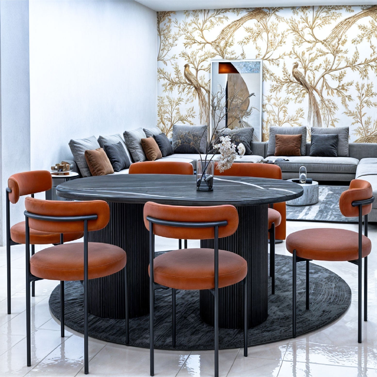 Pack Glamour table à manger et 6 chaisses