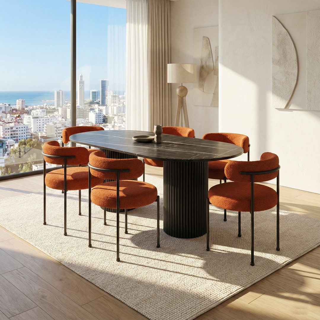 Pack Glamour table à manger et 6 chaisses