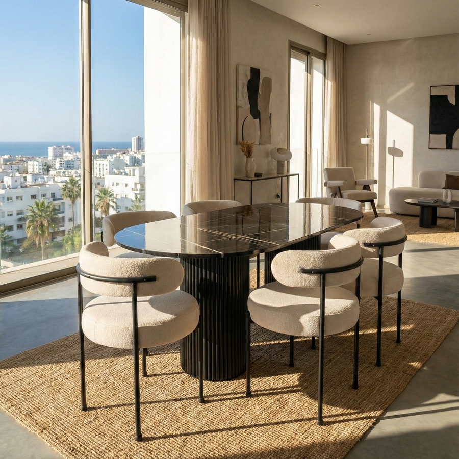 Pack Glamour table à manger et 6 chaisses